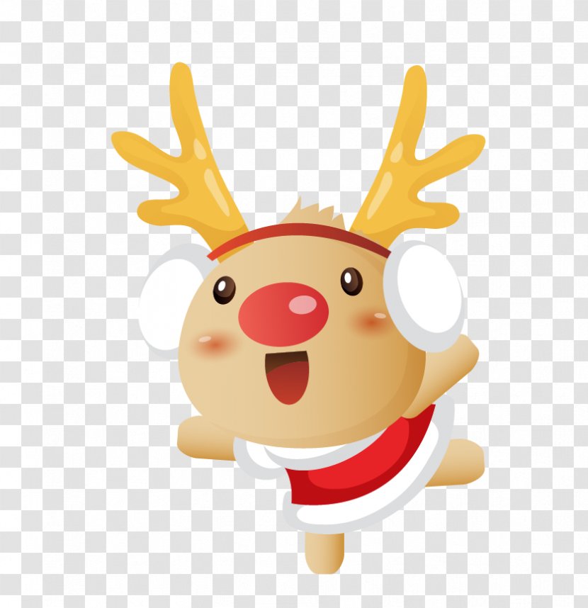 Little Reindeer Santa Claus Christmas - Vertebrate - Vector Deer Transparent PNG
