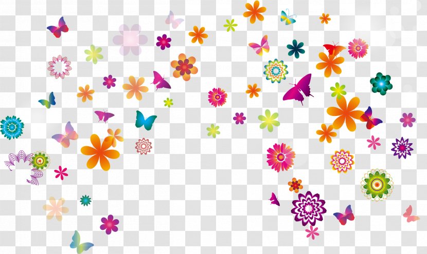 Color Point Circle - Flowering Plant - Colorful Butterfly Transparent PNG