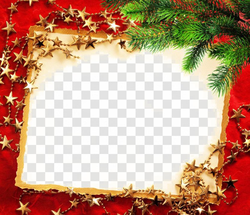 Christmas Card Greeting New Years Day - Picture Frame - Shading Plant Red Transparent PNG