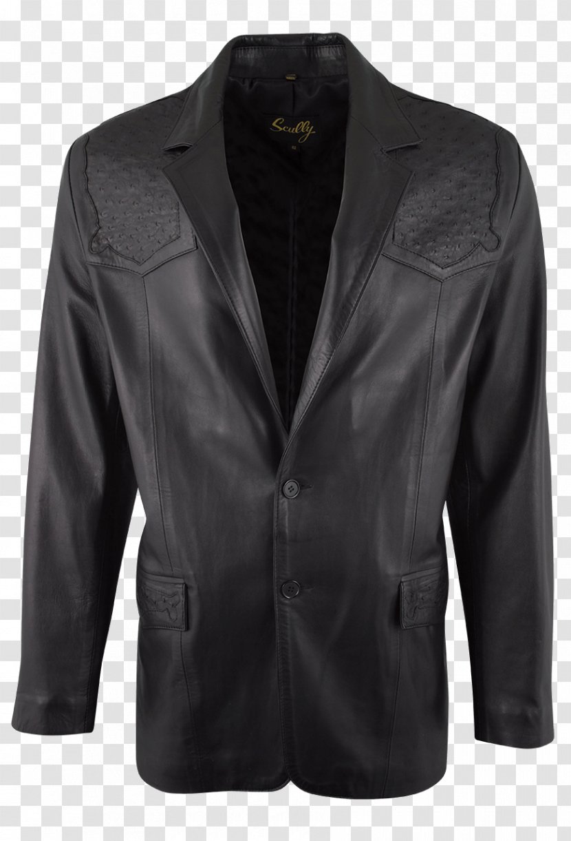 Leather Jacket Blazer Outerwear Button Transparent PNG