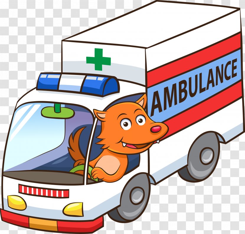 Cartoon Royalty-free Illustration - Play - Vector Ambulance Fox Transparent PNG