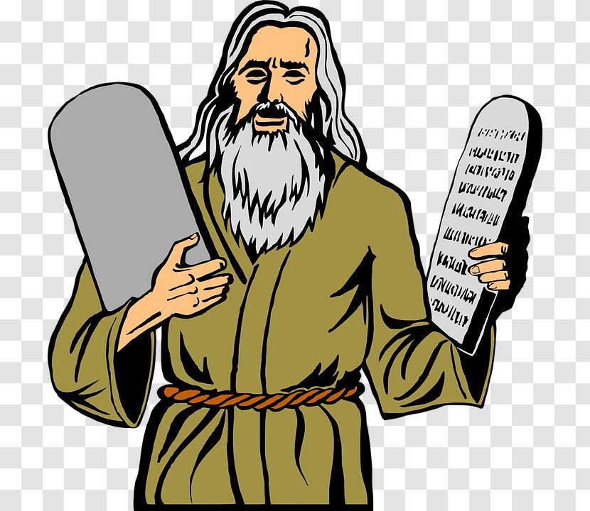 Moses Clip Art Ten Commandments Mount Sinai Bible - Facial Hair - Christianity Transparent PNG