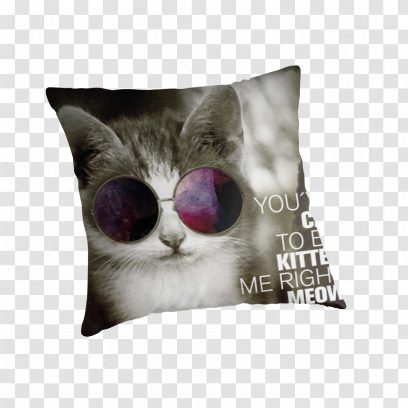 Whiskers Cat Kitten Throw Pillows Transparent PNG
