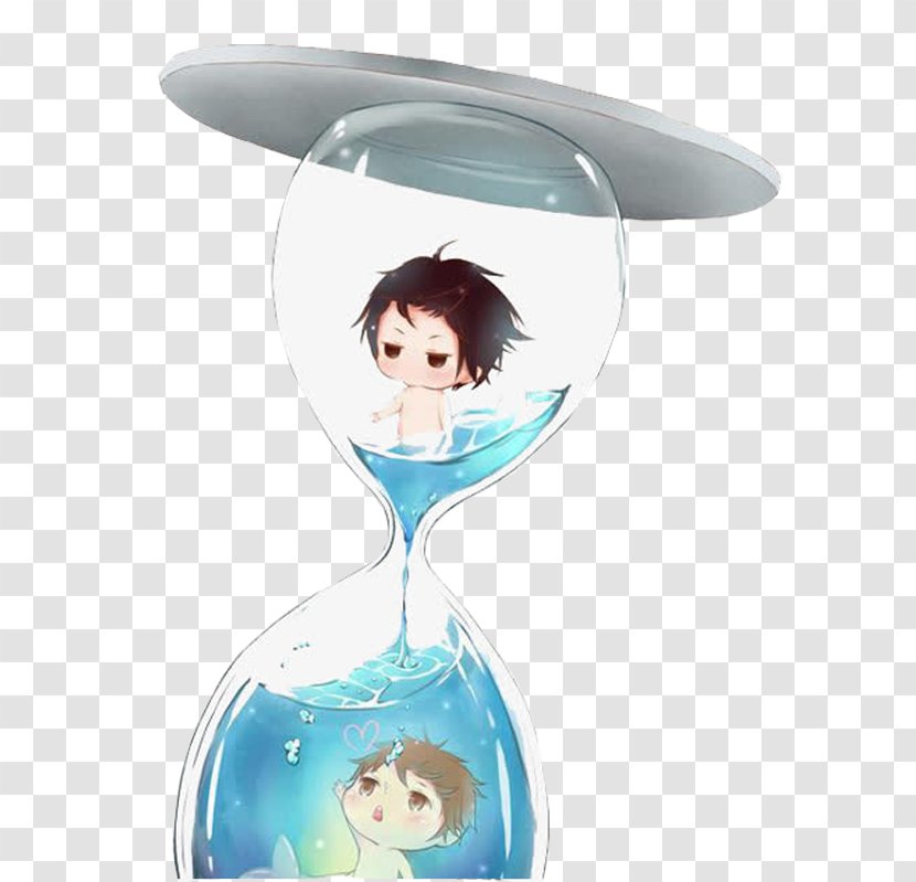 Koi Q-version Cartoon Moe - Heart - Cute Mermaid Hourglass Transparent PNG