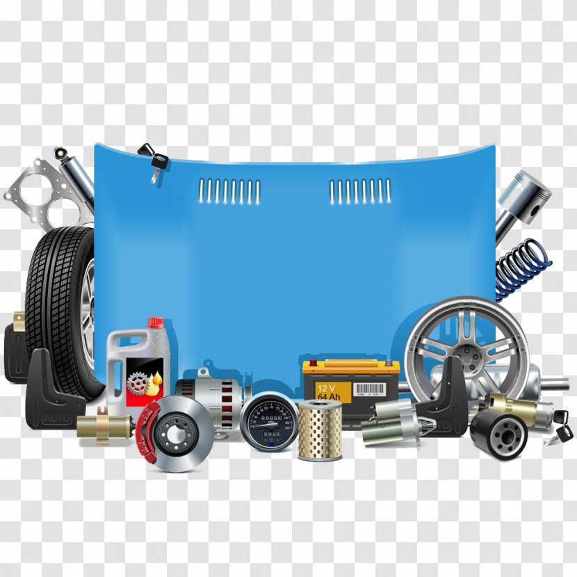 Car Stock Illustration - Hardware - Blue Cloth Auto Parts High-definition Deduction Material Transparent PNG