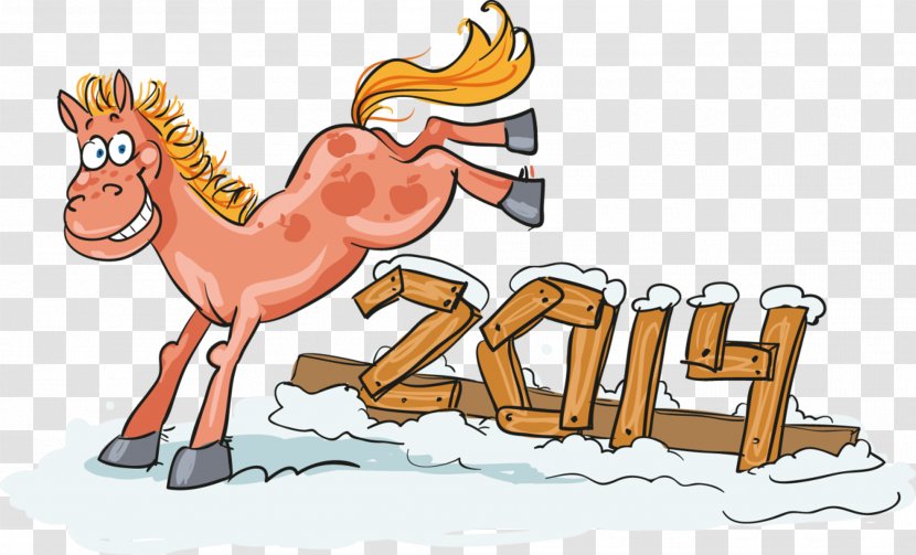 Old New Year Holiday Clip Art - Horse - Cartoon Transparent PNG