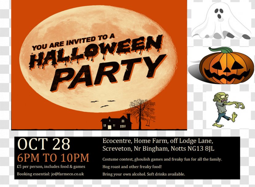 Halloween Pumpkin The Swan Tarporley Jack-o'-lantern Party - Prize - Flyer Transparent PNG