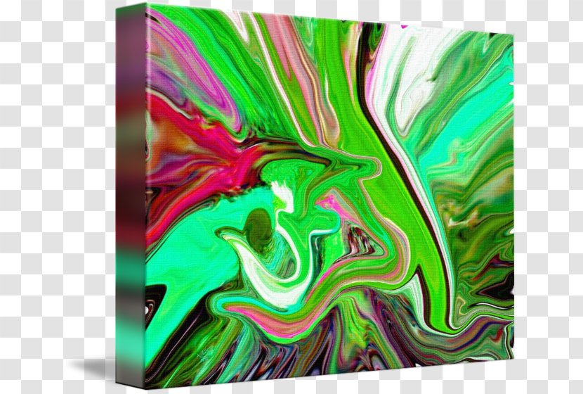Modern Art Acrylic Paint Gallery Wrap Canvas - Green - Names Of Allah Transparent PNG