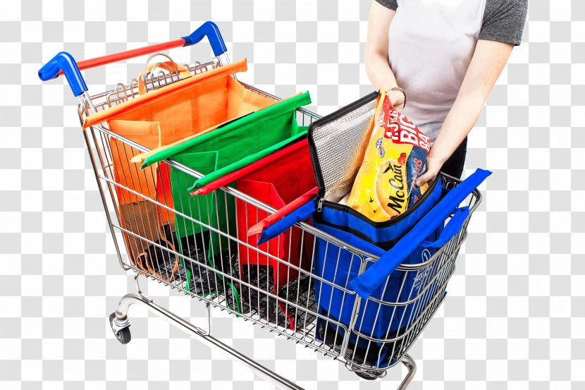 Shopping Cart Reusable Bag Bags & Trolleys - Trolley Transparent PNG