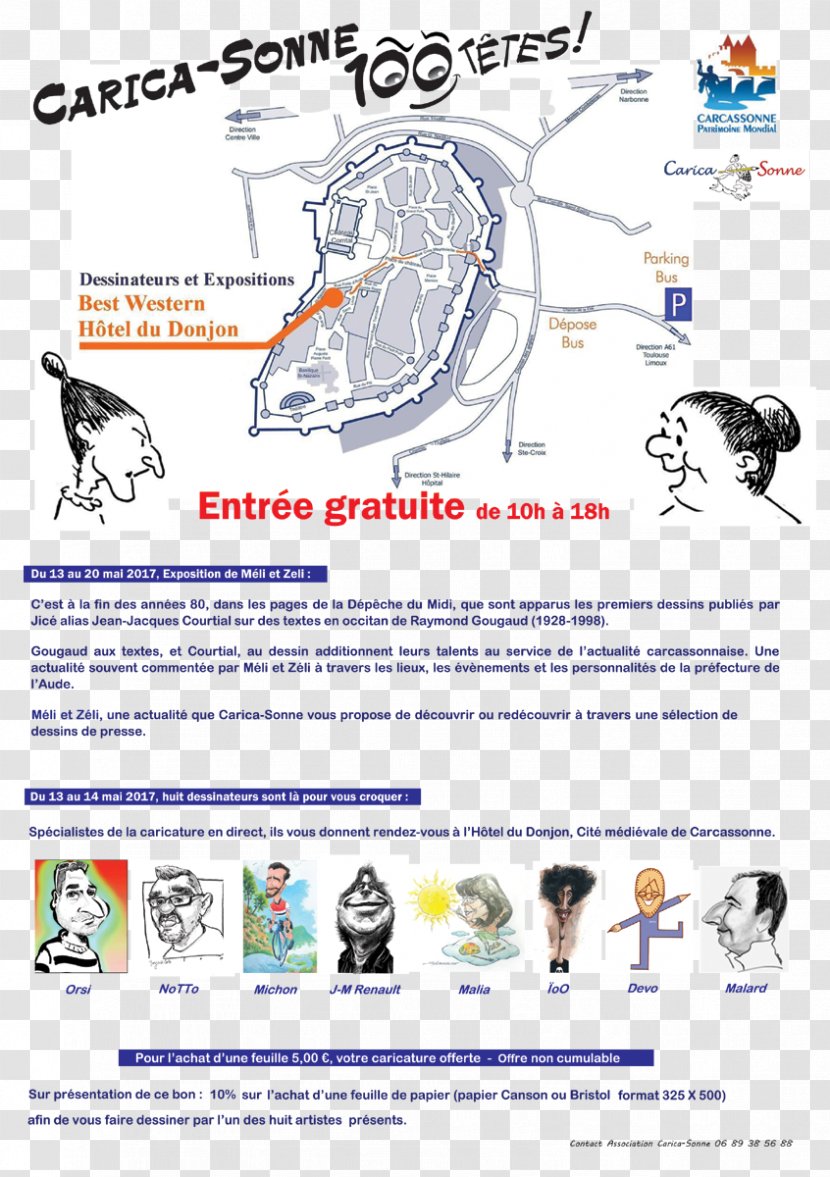 Caricature Portrait Work Of Art Carcassonne Venez-y-voir - Transport - Imprimerie Transparent PNG
