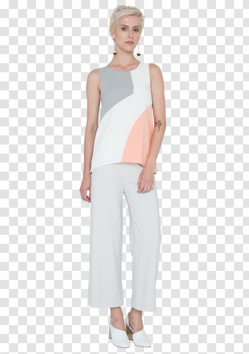 Sleeve Shoulder Pants Dress - Neck - Sleeveless Transparent PNG