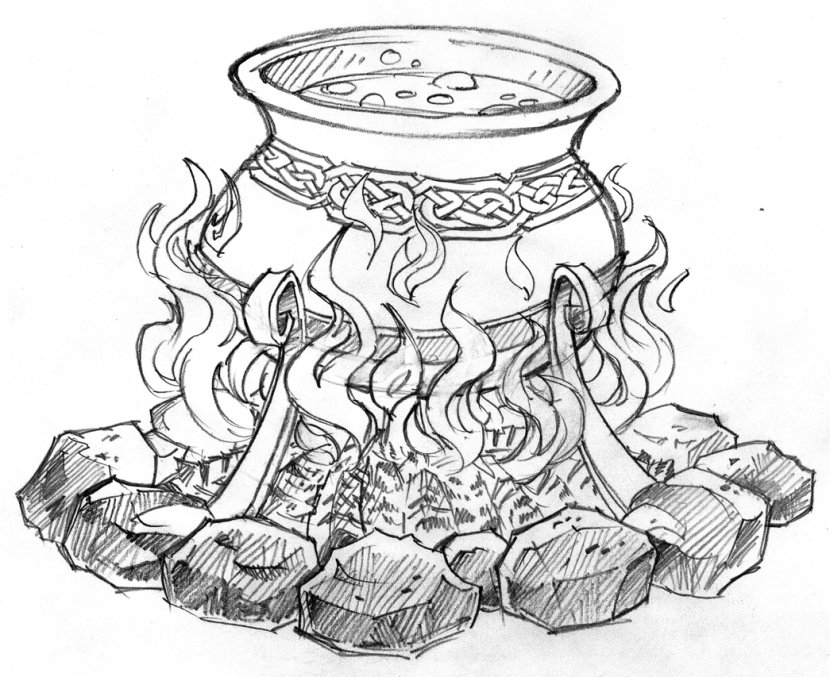 Cauldron Drawing Witchcraft Coloring Book Clip Art - Cookware And Bakeware Transparent PNG
