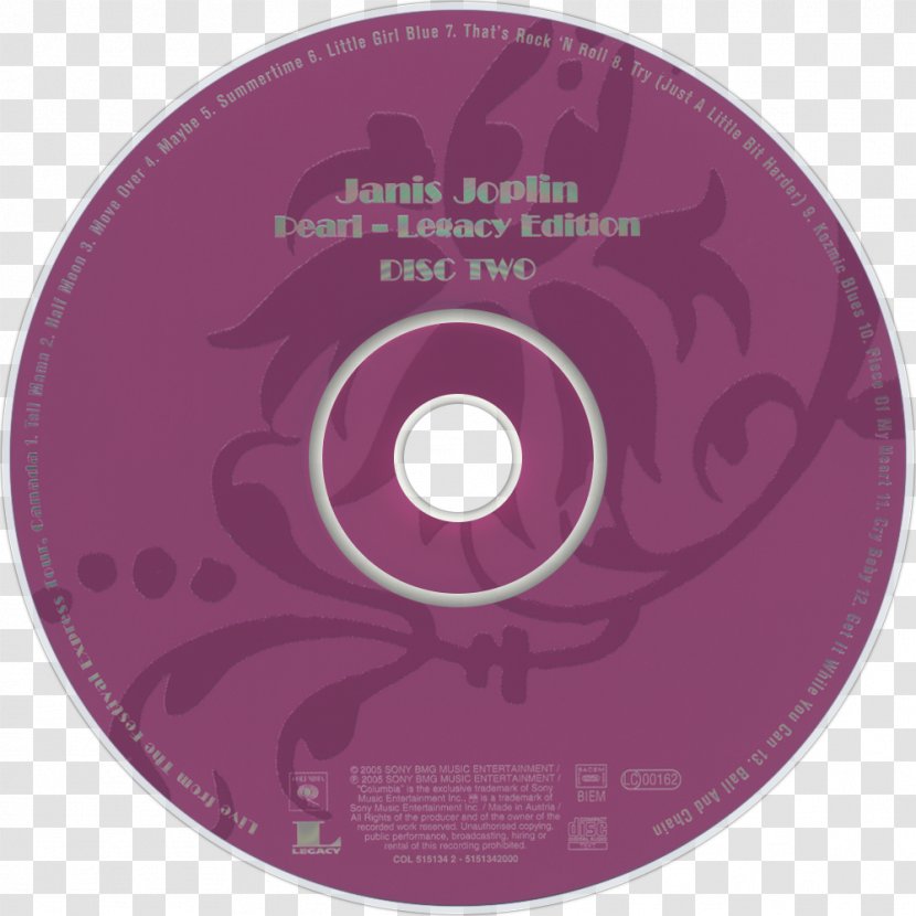 Compact Disc Label Brand - Purple - Janis Joplin Transparent PNG