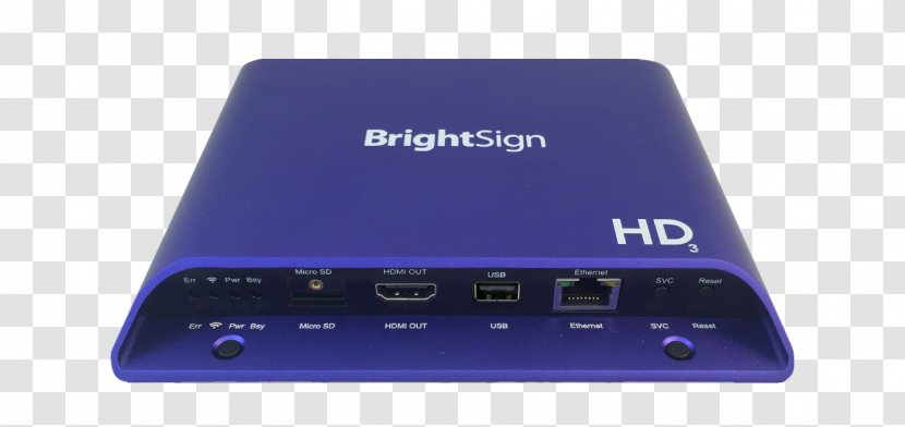 BRIGHTSIGN FULL HD HD1023 BrightSign HD223 Media Player Digital Signs Wireless Router - Electronic Device - Rochester Institute Of Technology Transparent PNG