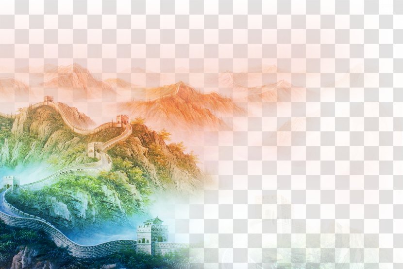 Great Wall Of China Badaling Wallpaper - Mountains Transparent PNG