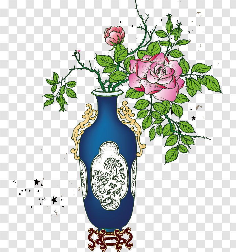 Moutan Peony Vase Illustration - Flowering Plant - Chinese Wind Flower Transparent PNG