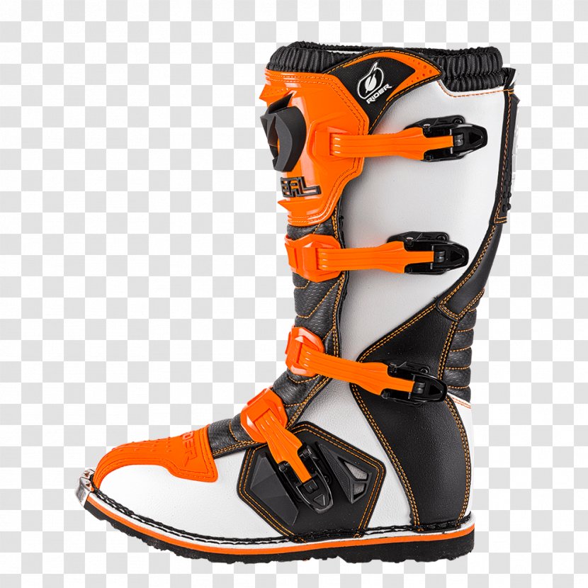 Boot Enduro Motocross Shoe Clothing - Orange Transparent PNG