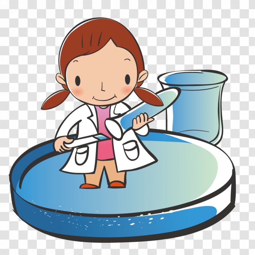 Cartoon Download Clip Art - Human Behavior - Female Scientists In The Study Test Tube Transparent PNG