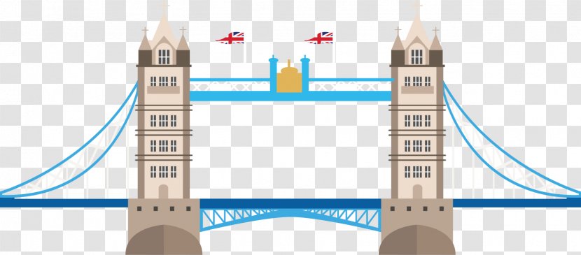 London Bridge Tower Of Big Ben Eye - Vector Painted Flat In Transparent PNG