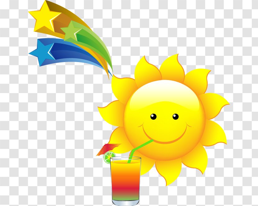 Cocktail Flip Juice Liqueur - Emoticon - Cartoon Sun Smiley Transparent PNG
