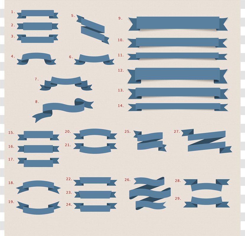 Ribbon Clip Art - Textile - Vector Transparent PNG