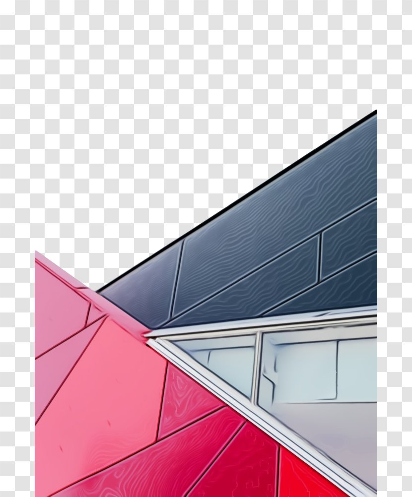 Roof Architecture Line Pink Daylighting - House - Building Transparent PNG