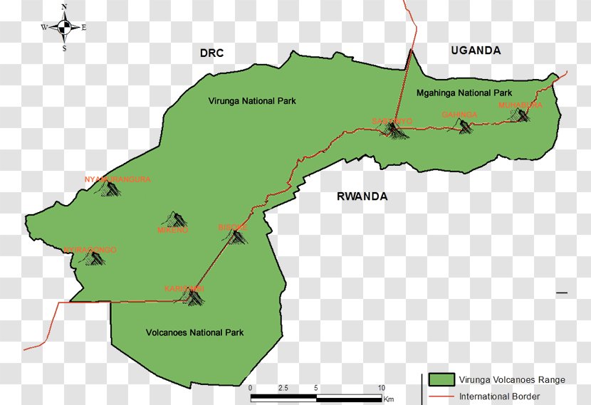 Mount Mikeno Sabyinyo Gorilla Lake Edward Volcano - Vi Map Transparent PNG