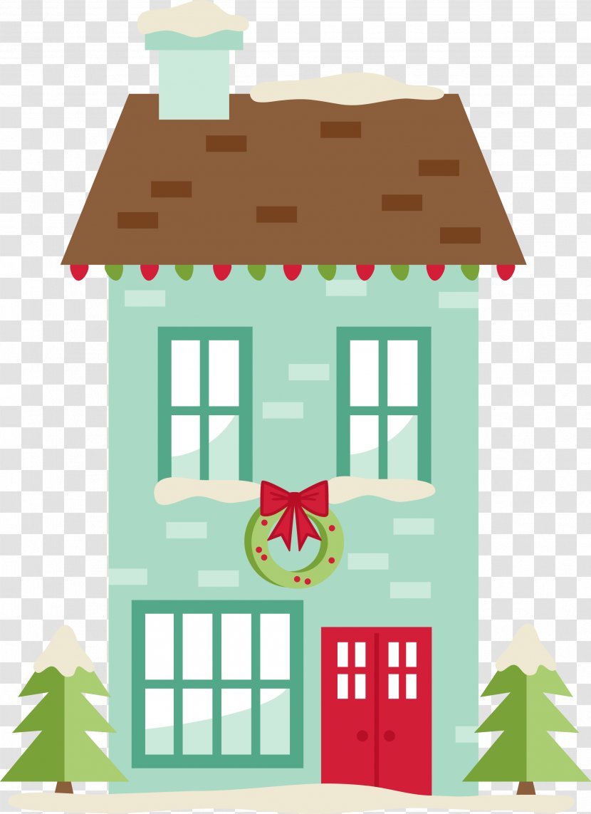 Clip Art Christmas House - Scrapbooking Transparent PNG