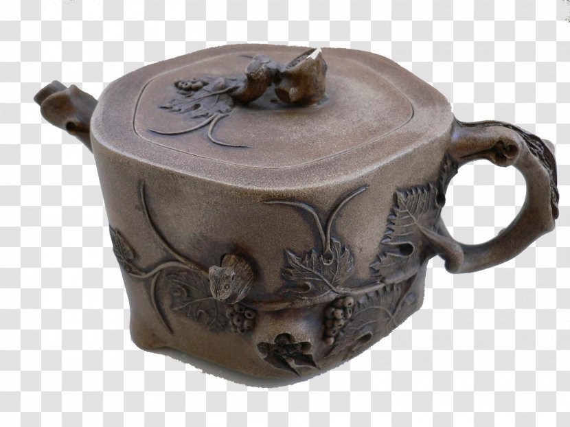 Teapot Ceramic Pottery Lid Cup - Grape Squirrel Transparent PNG