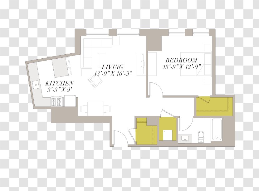 Shoreland - Floor Plan - Apartments Chicago Product Design BrandBasement Guest Bedroom Ideas Transparent PNG