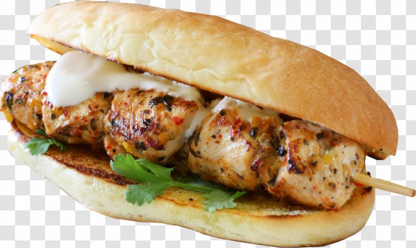 Chicken Sandwich Submarine Baguette Wrap Spiedie - French Dip - Kebab Transparent PNG