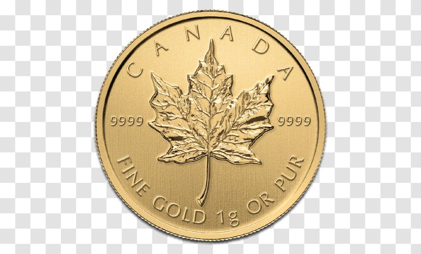 Canadian Gold Maple Leaf Coin Bar Royal Mint - 50 Fen Coins Transparent PNG