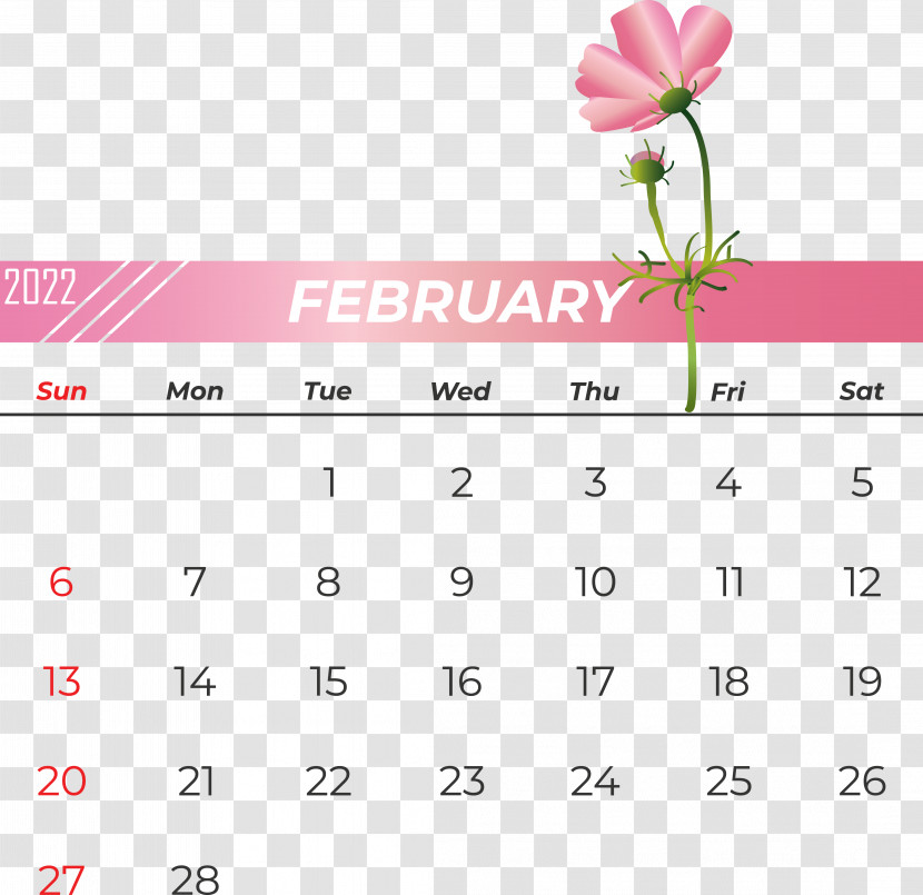 Flower Line Calendar Font Petal Transparent PNG