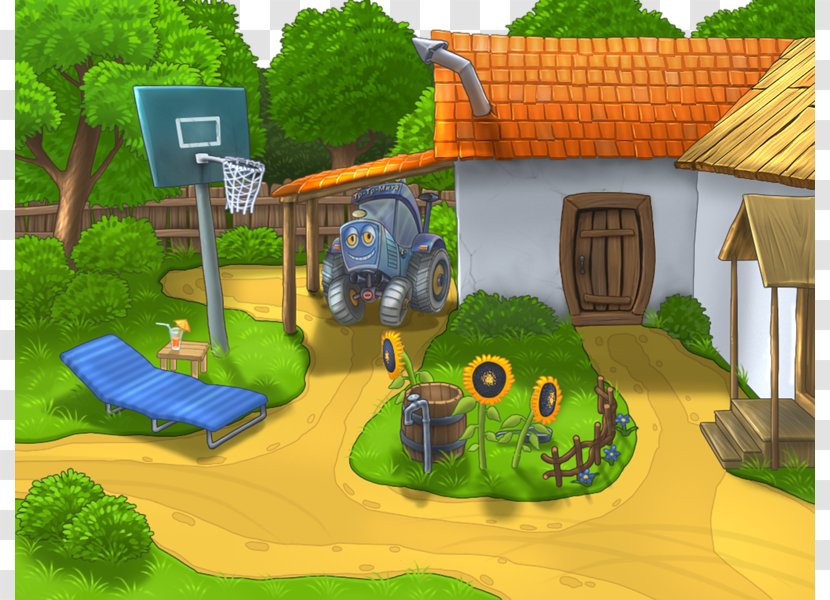 Animation Cartoon High-definition Television Wallpaper - Games - Village Basketball Court Transparent PNG