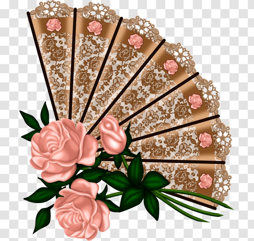 Floral Design Rose Hand Fan - Floristry - Painting Transparent PNG