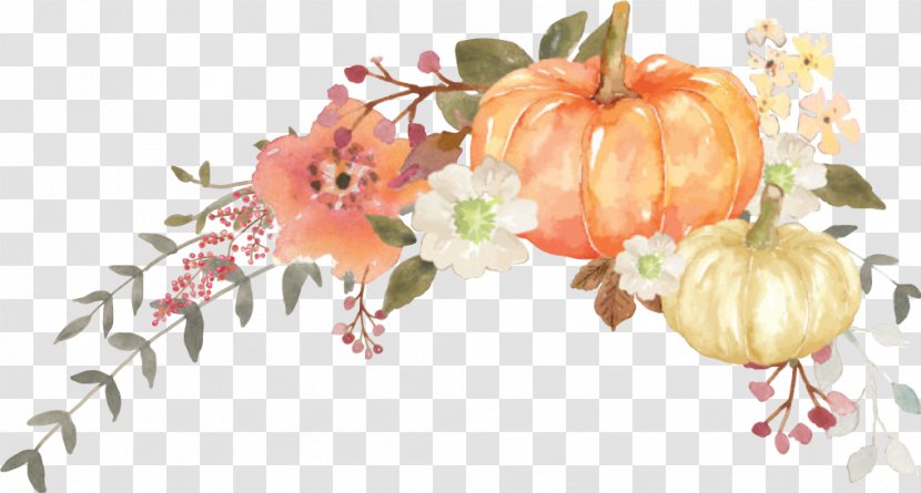 Pumpkin Gender Reveal Floral Design Flower Baby Shower - Gift Transparent PNG