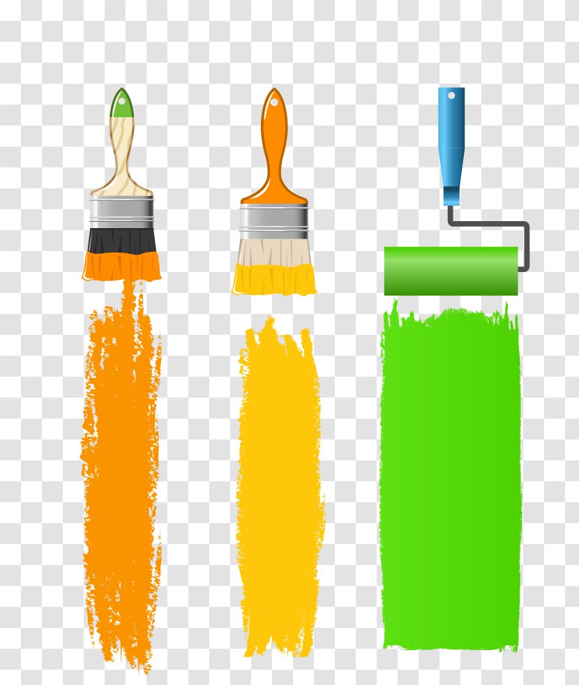 Painting Paintbrush - Yellow - Colorful Paint Transparent PNG