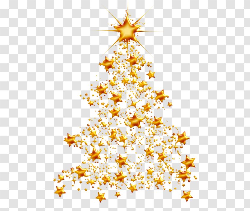Christmas Tree Fir Clip Art - Gold Transparent PNG