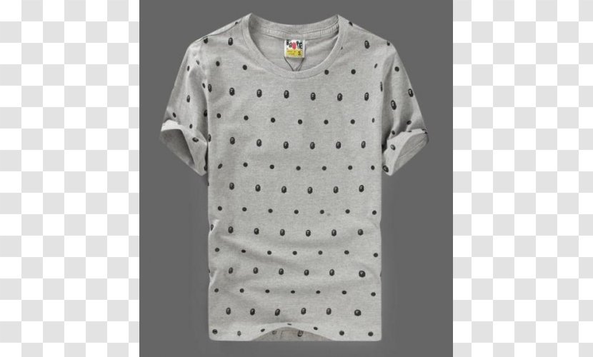 Long-sleeved T-shirt Polka Dot Collar Transparent PNG