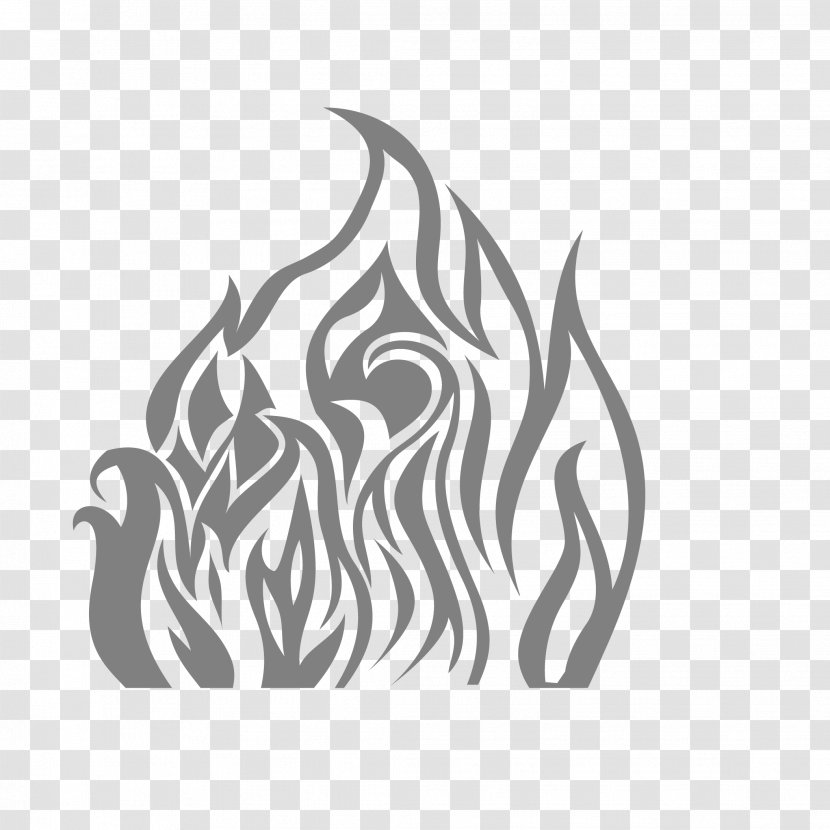 Flame Euclidean Vector Black And White - Gray Flames Pattern Transparent PNG