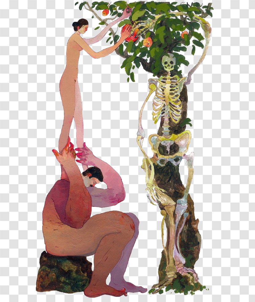 Cartoon Illustration - Painter - Picking Fruit Woman Transparent PNG