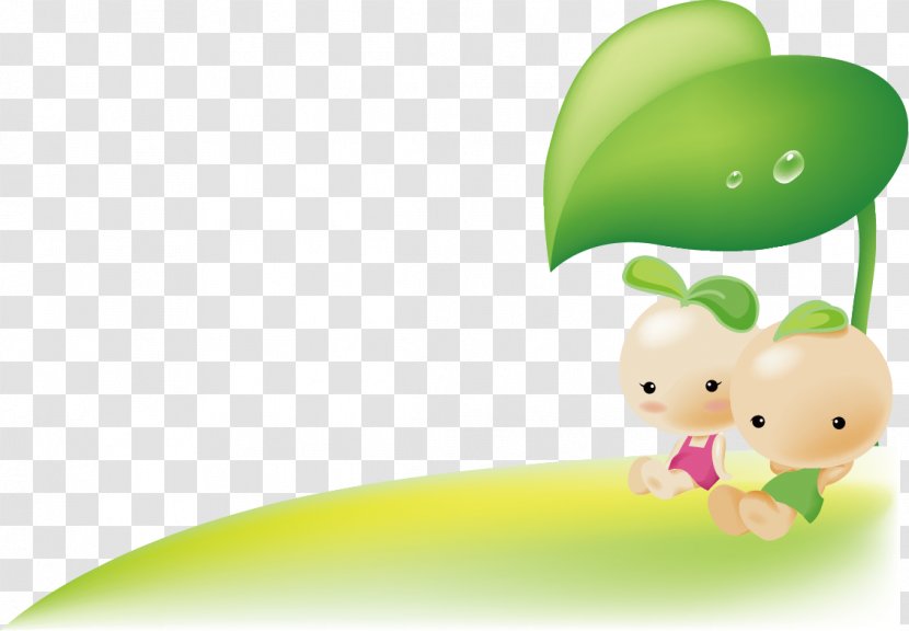 Cartoon Wallpaper - Sina Weibo - Green Leaves Under The Shade Of Dolls Transparent PNG