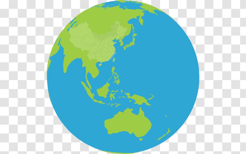 China Japan Australia Earth World - Blue Transparent PNG
