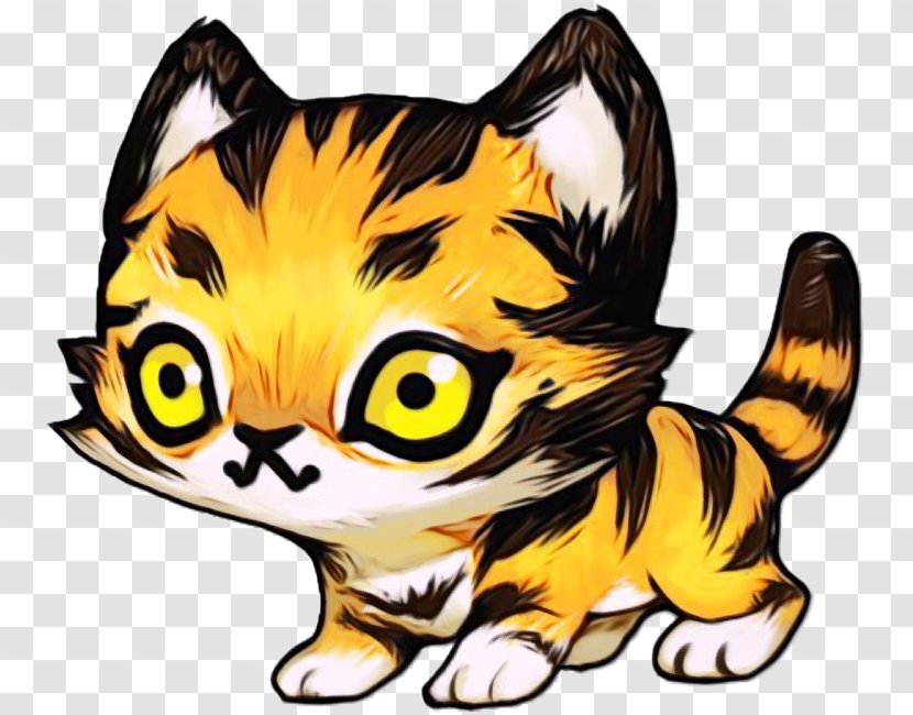 Cat Cartoon Clip Art Kitten Tabby - Snout Yellow Transparent PNG
