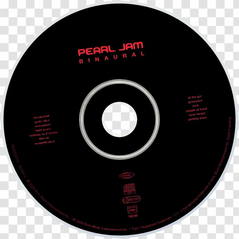 Compact Disc Binaural Pearl Jam Transparent PNG