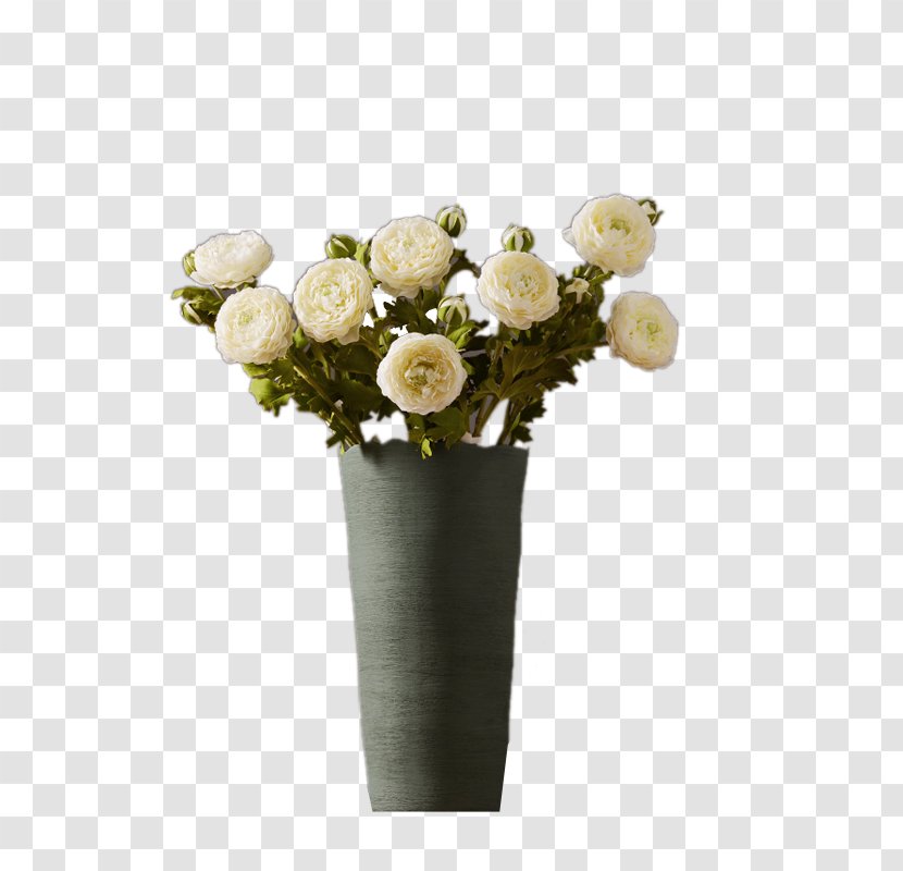 Beach Rose Floral Design White Vase Flower Bouquet - Arranging - Roses Transparent PNG