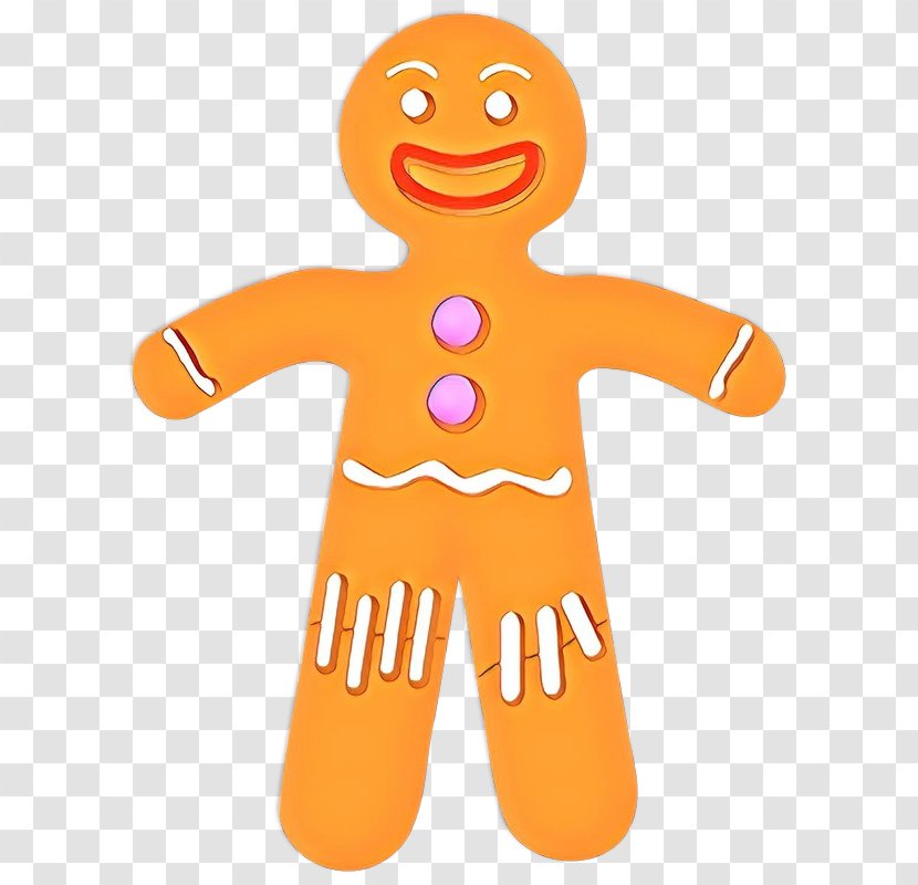 Christmas Gingerbread Man - Orange - Smile Finger Transparent PNG