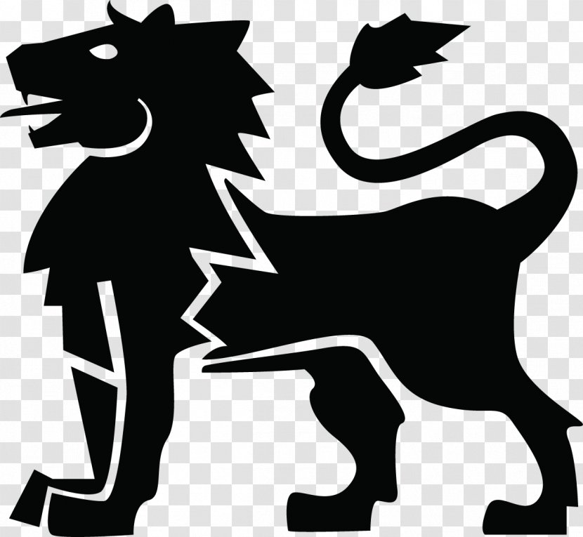 Lion Heraldry Clip Art - Drawing - Vector Black Transparent PNG
