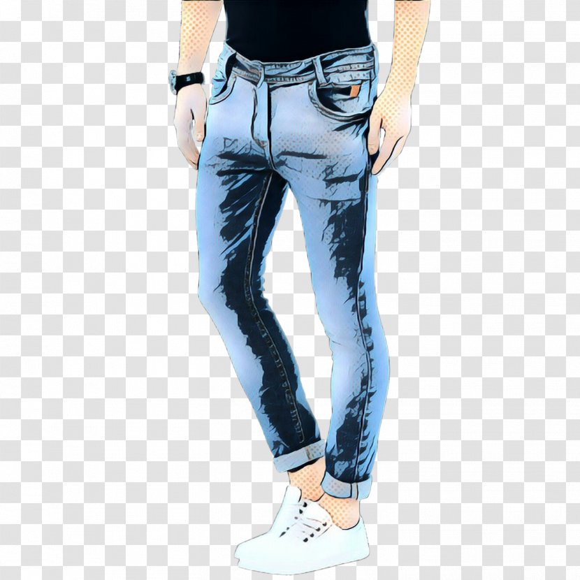 Jeans Background - White - Knee Shoe Transparent PNG