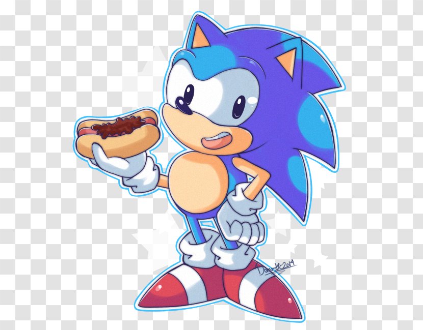 Sonic the Hedgehog Eating Hot Dog Sticker - Sticker Mania